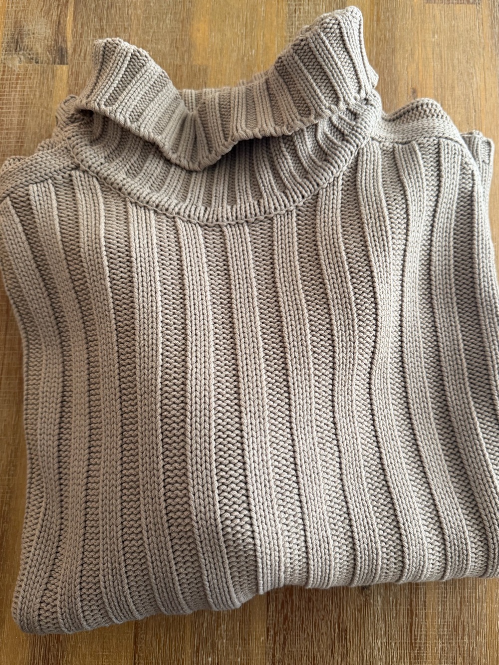 Cozy Ribbed Turtleneck Sweater in Taupe